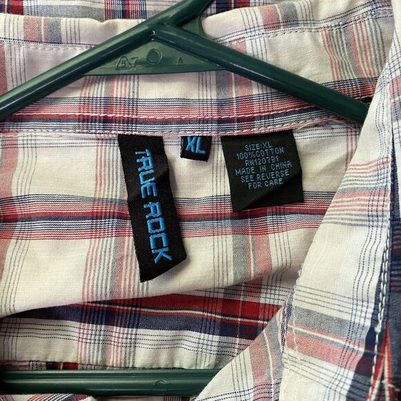 True Rock Plaid Pearl Snap Shirt Mens XL Western Rockabilly Rodeo Country - Picture 7 of 7